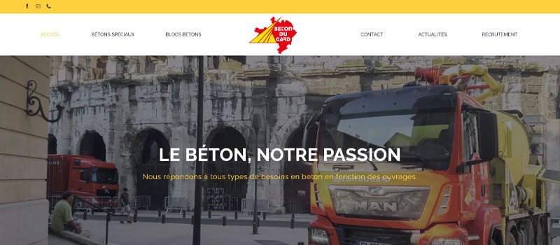 Béton du Gard : Un site web solide et fiable pour vos projets de construction par l'Agence Vibration