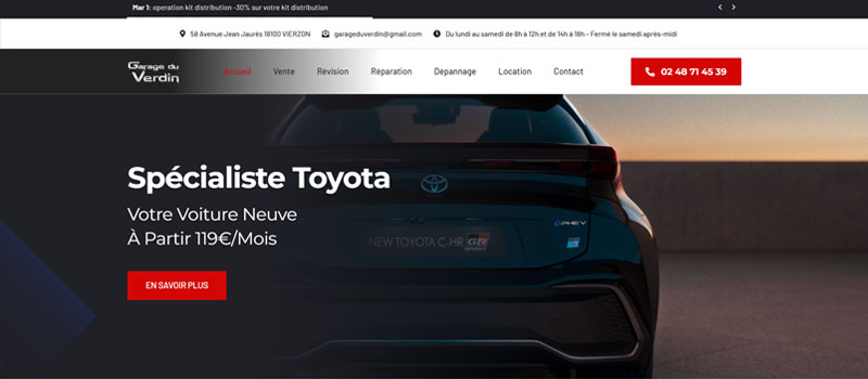 Garage du Verdin : Un site web performant au service de l'automobile par l'Agence Vibration