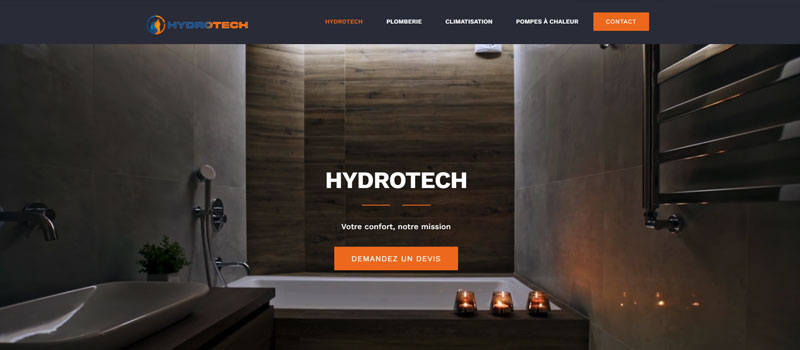 Hydrotech Plomberie : Un site web limpide et rassurant par l'Agence Vibration